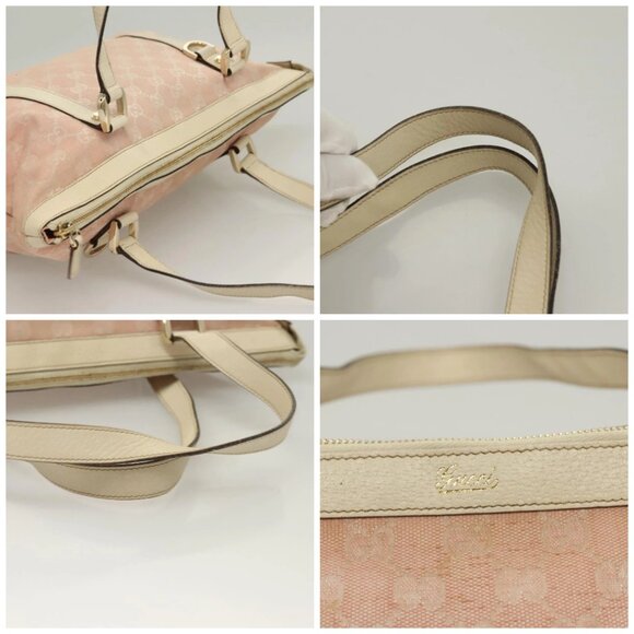 GUCCI GG Canvas Hand Bag Gold Pink 141470 Auth 127877 - Picture 16 of 16